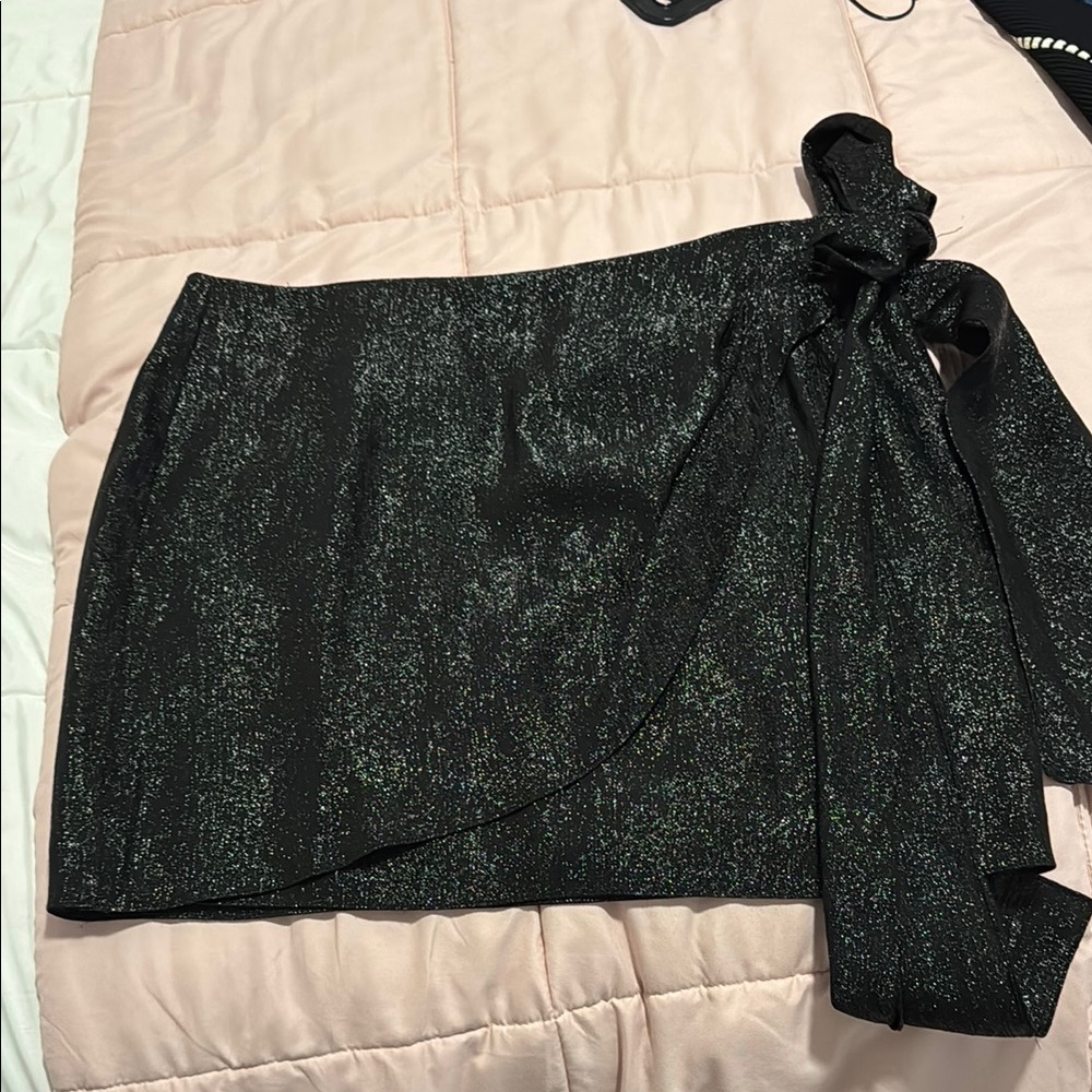 Elegant Black Glitter Skirt